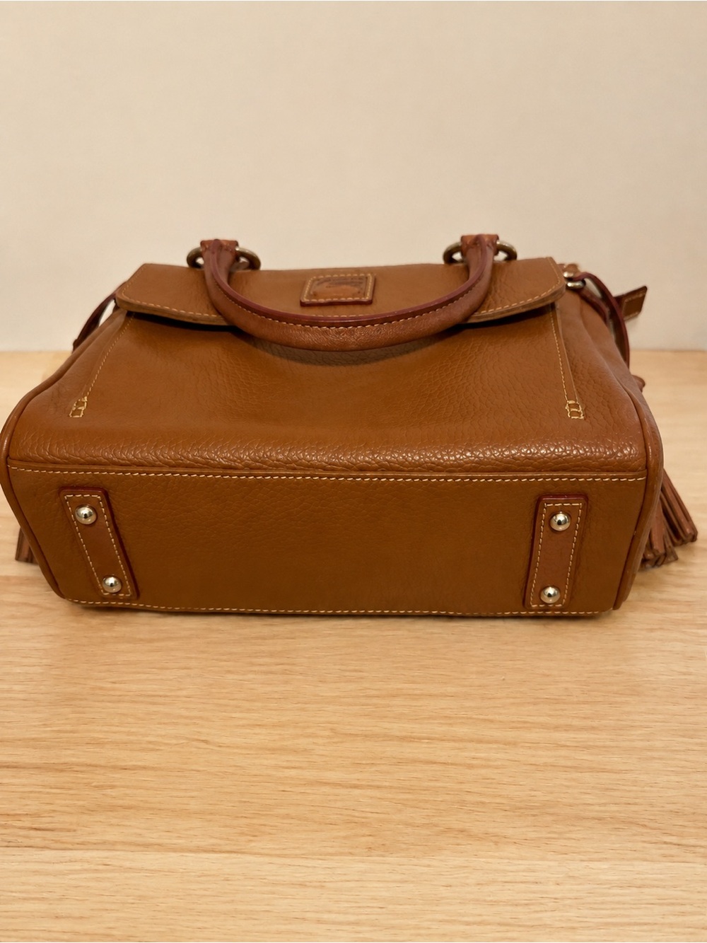 Dooney & Bourke Brown Pebbled Leather Satchel - Picture 5 of 6